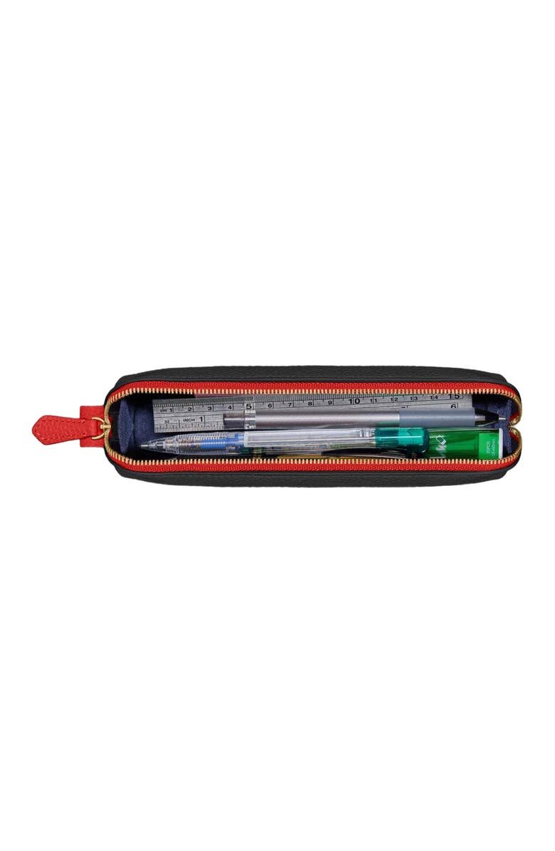MAISON de SABRÉ Leather Pencil Case, Alternate, color, Rouge Noir