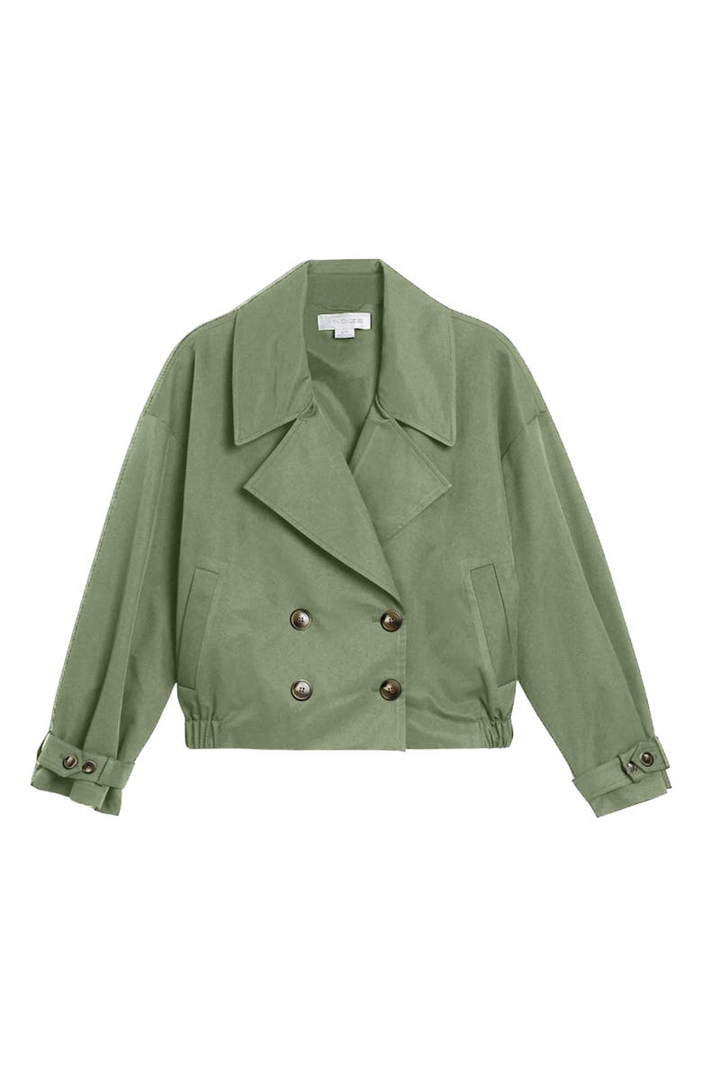 Noize Short Trench Coat, Alternate, color, Moss