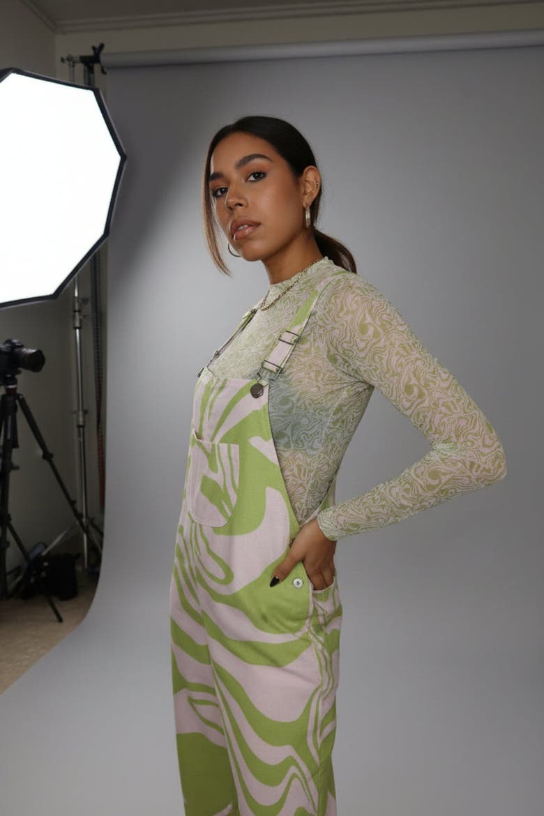 Doodle Mesh Top, Alternate, color, Green