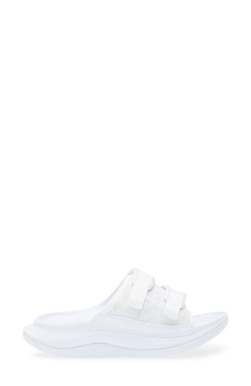 Hoka Gender Inclusive Ora Luxe Slide Sandal In White/white