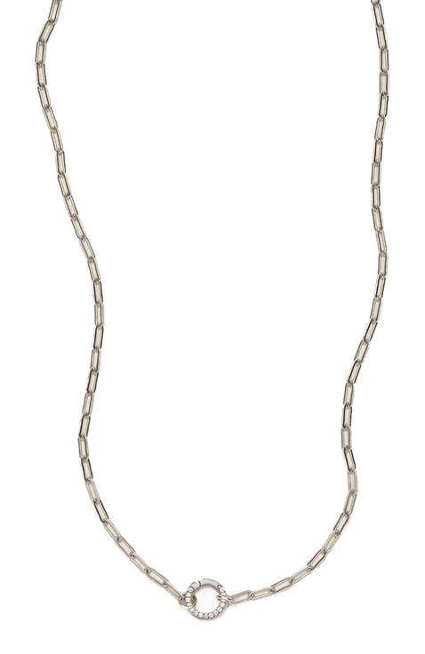 Jude Charm Necklace with CZ Link Lock