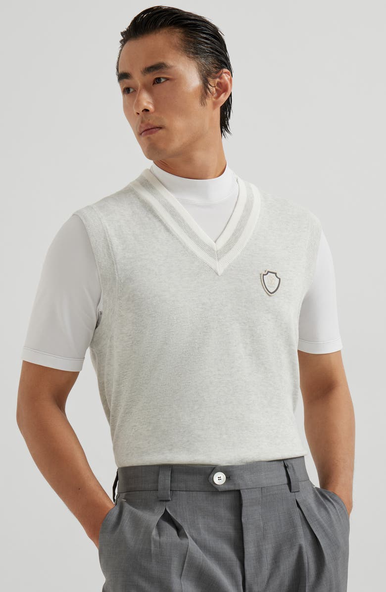 Brunello Cucinelli Cotton vest, Alternate, color, Fog