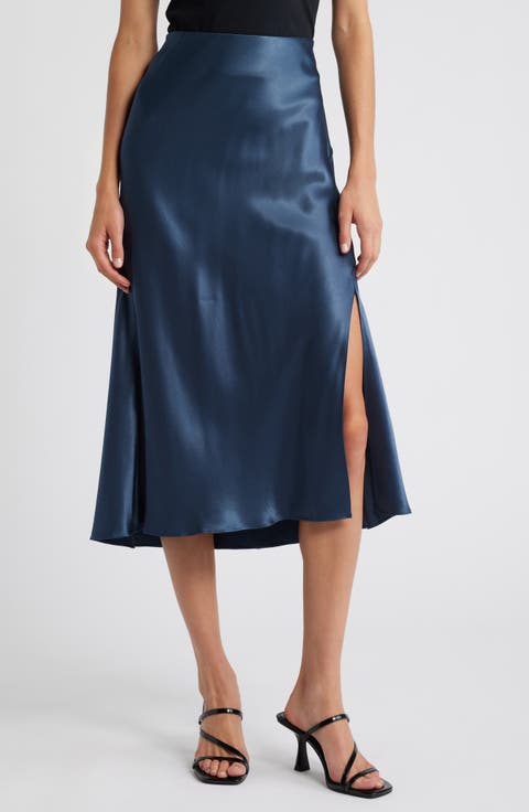 Maya Satin Midi Skirt