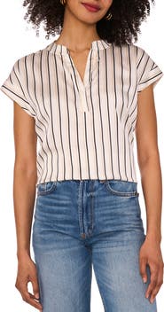 Vince Camuto Stripe V-Neck Top