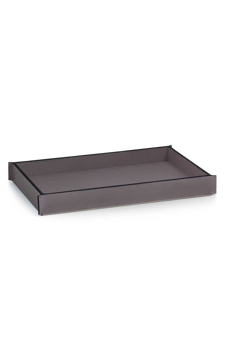 Piega Saffiano Gray Tray, Main, color, GREY