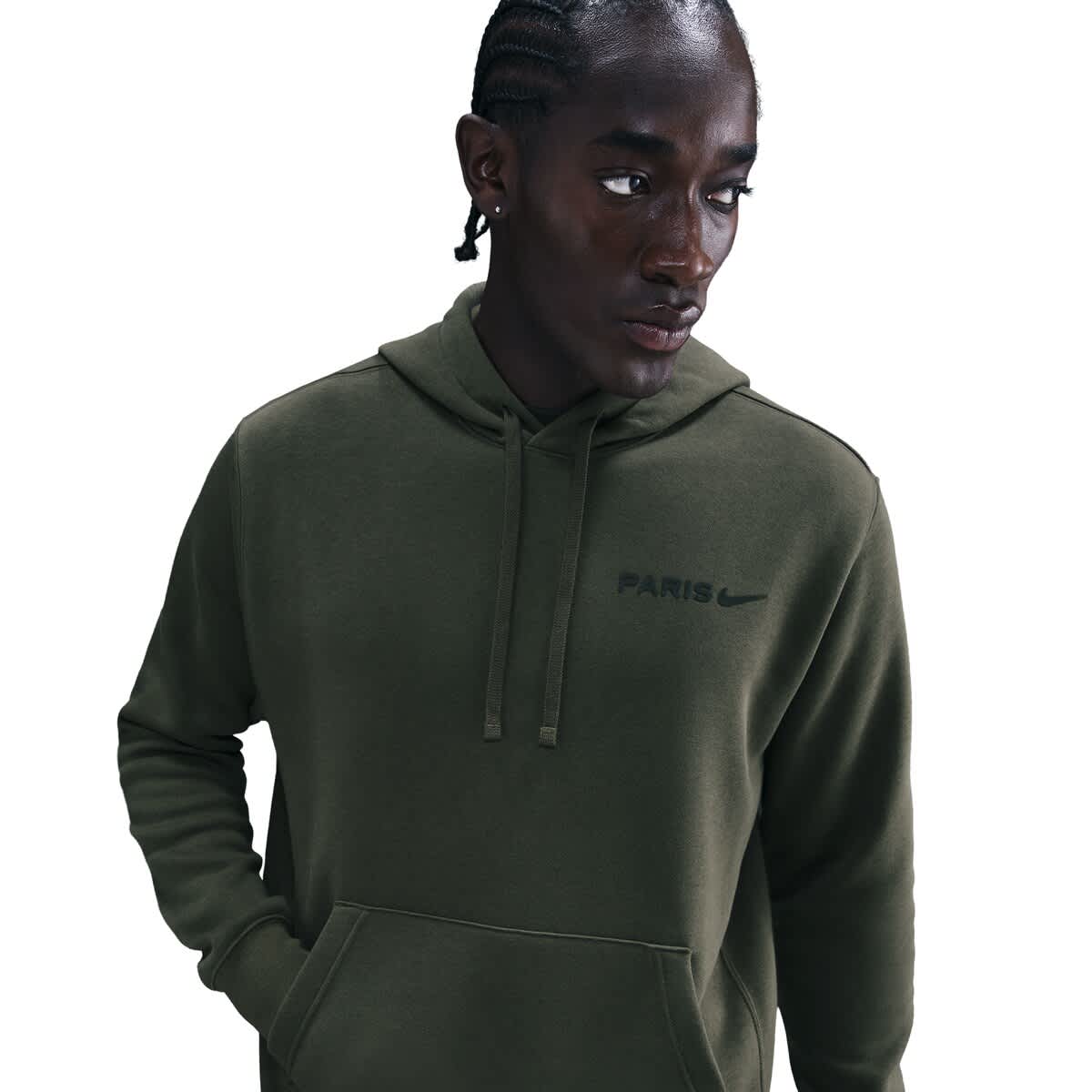 nike club fleece olive grey