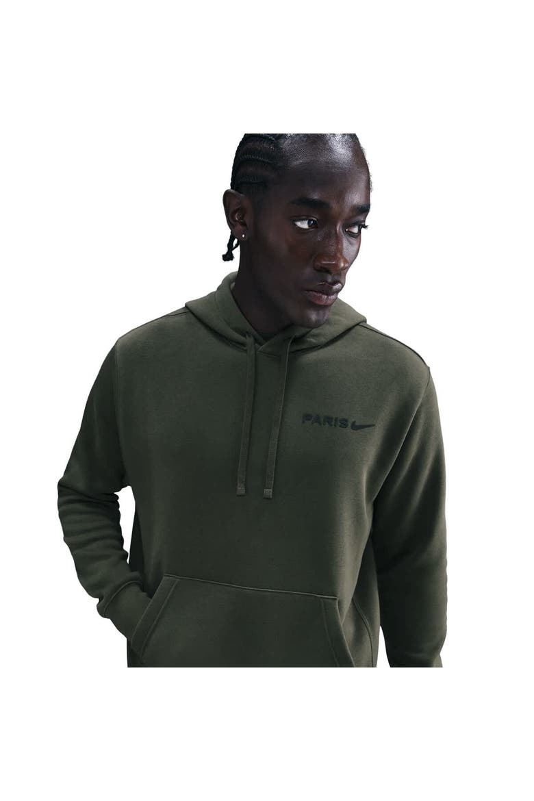 Men's Nike  Olive Paris Saint-Germain Club Fleece Hoodie, Main, color, Olive