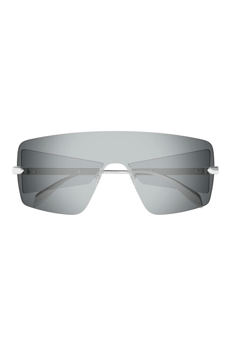 99mm Oversize Mask Sunglasses, Main, color, SILVER