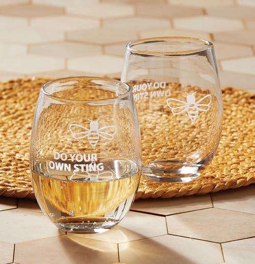 Tag Do Your Own Sting Stemless Wine Glass Clear Drinkware In Transparent