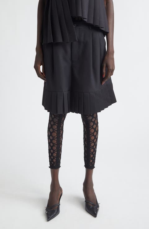 Wool Blend Gabardine Shorts