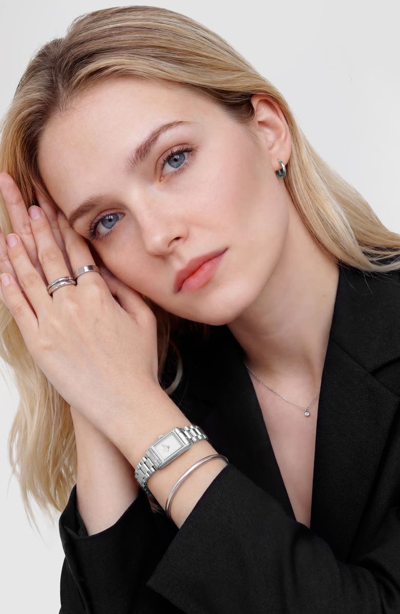 Daniel Wellington Bound Mini Tank Bracelet Watch, 17mm x 26mm, Alternate, color, Silver-Tone