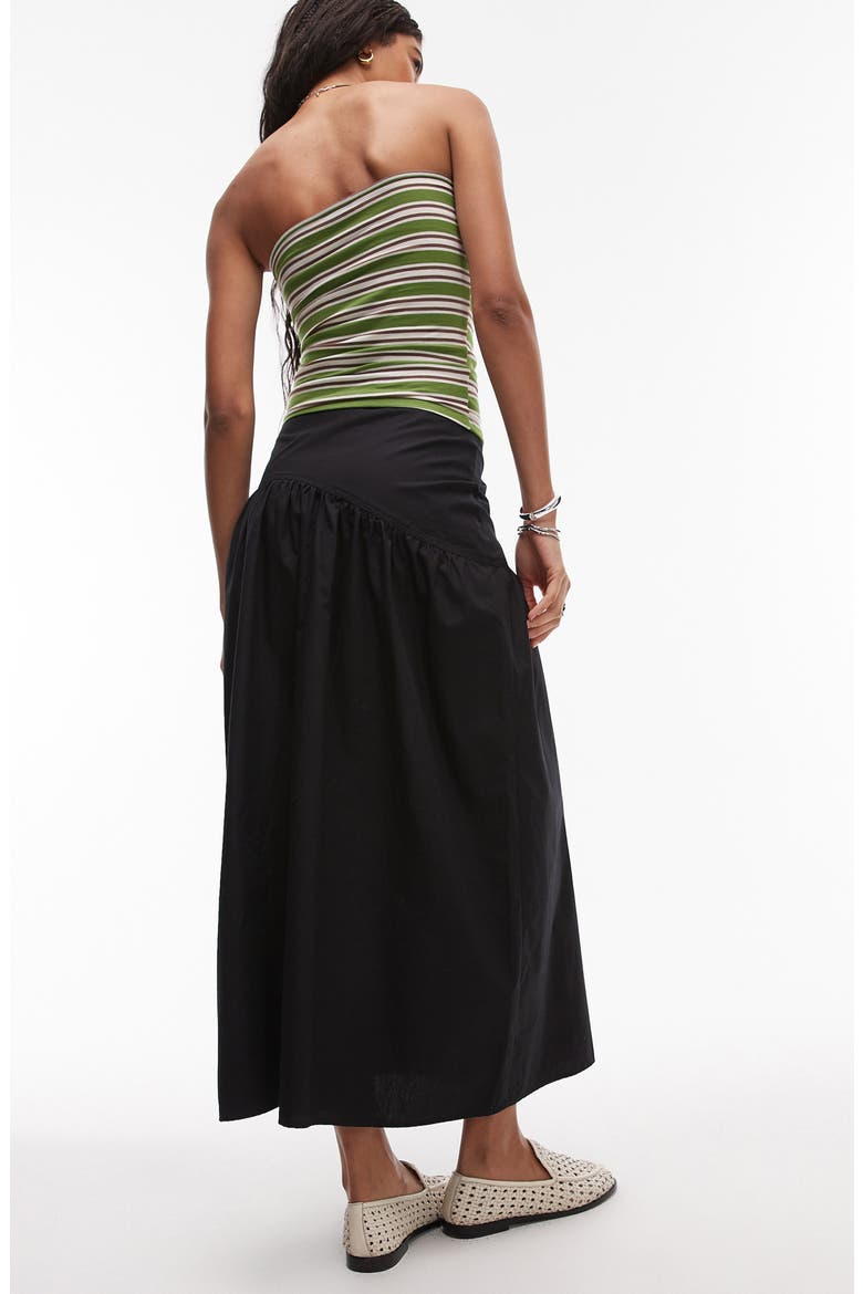 Cotton Poplin Maxi Skirt, Alternate, color, BLACK