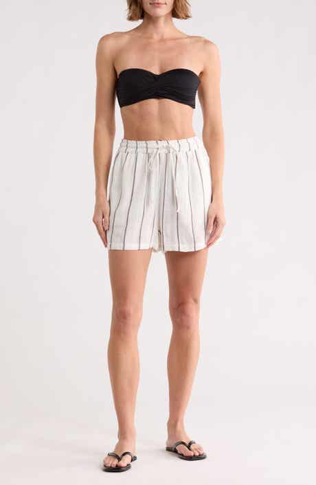 Elan Stripe Drawstring Cover-Up Shorts