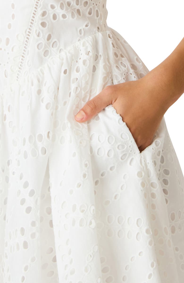 Steve Madden Briana Eyelet Embroidery Minidress, Alternate, color, Antique