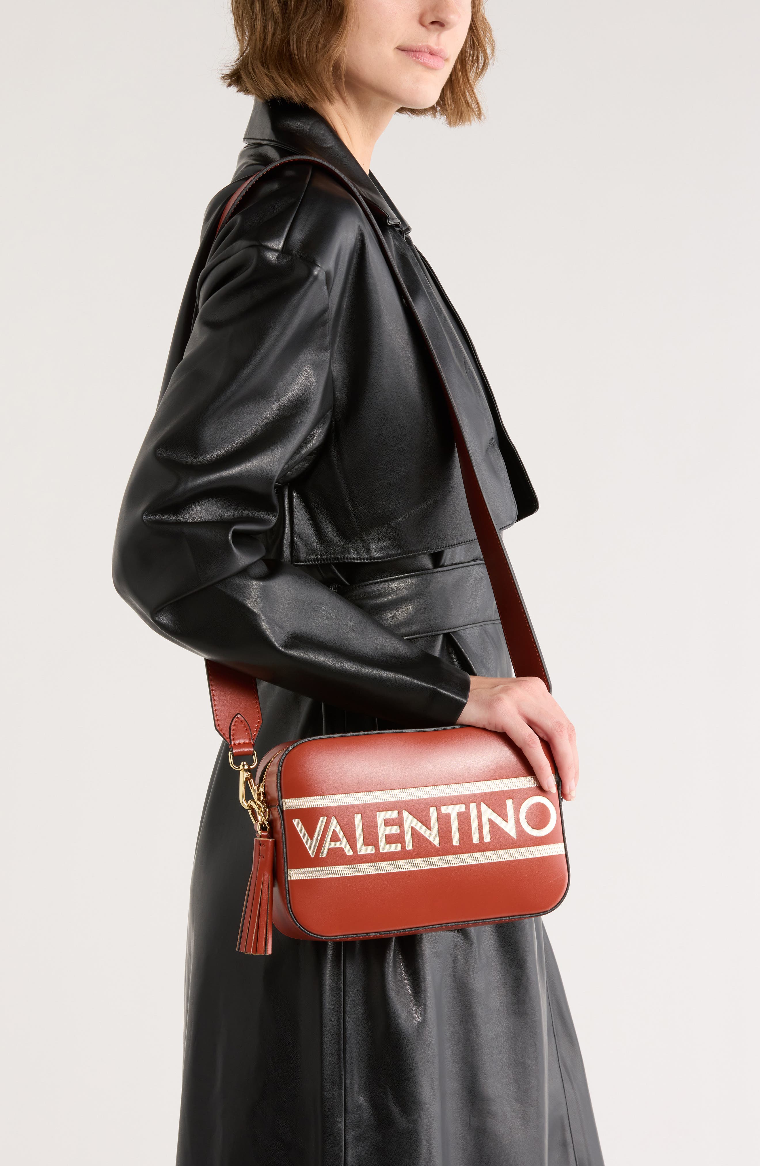 VALENTINO BY MARIO VALENTINO Babette Lavoro Camera Crossbody Bag, Alternate, color, Rust