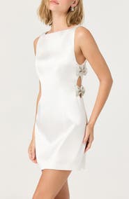 ASTR the Label Kinsey Embellished Bow Satin Minidress