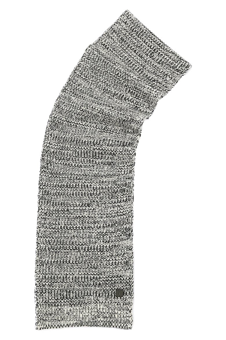 Marled Wool Scarf, Alternate, color, CHALK/ BLACK