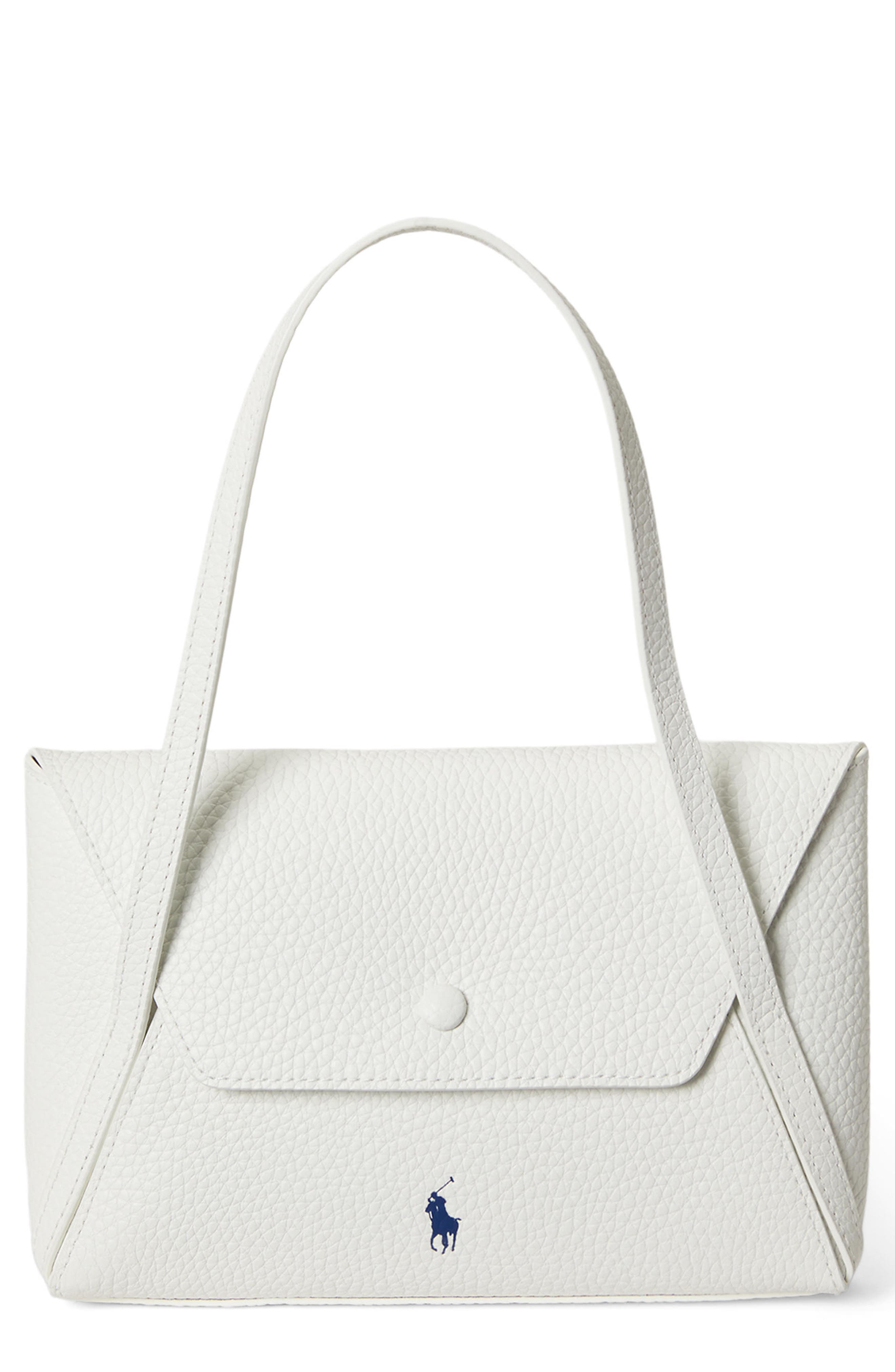 Polo Ralph Lauren Polo Play Pebble Leather Envelope Shoulder Bag, Main, color, Paper