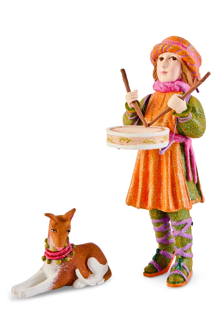 Patience Brewster Nativity Little Drummer Boy Ornament, Alternate, color, ORANGE