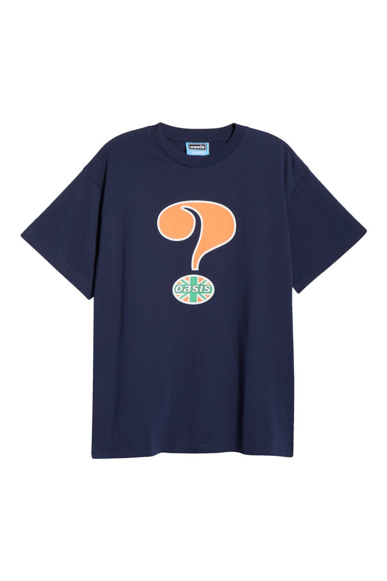 x Oasis Question Mark Graphic T-Shirt, Alternate, color, NAVY