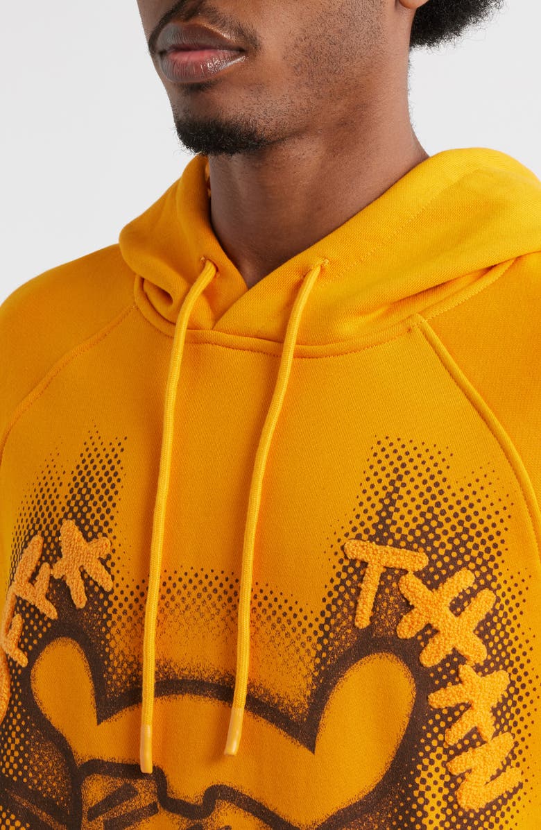 VIC GARCIA WORLD Tuff As Nails Cotton French Terry Graphic Hoodie, Alternate, color, Citrus