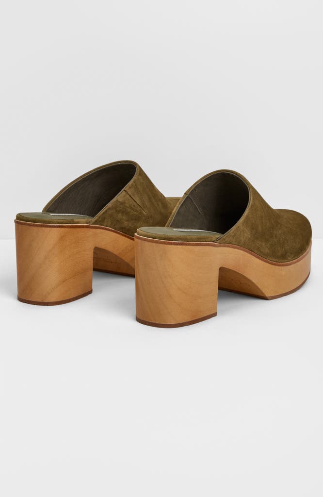 Curran Platform Clog, Alternate, color, Olive