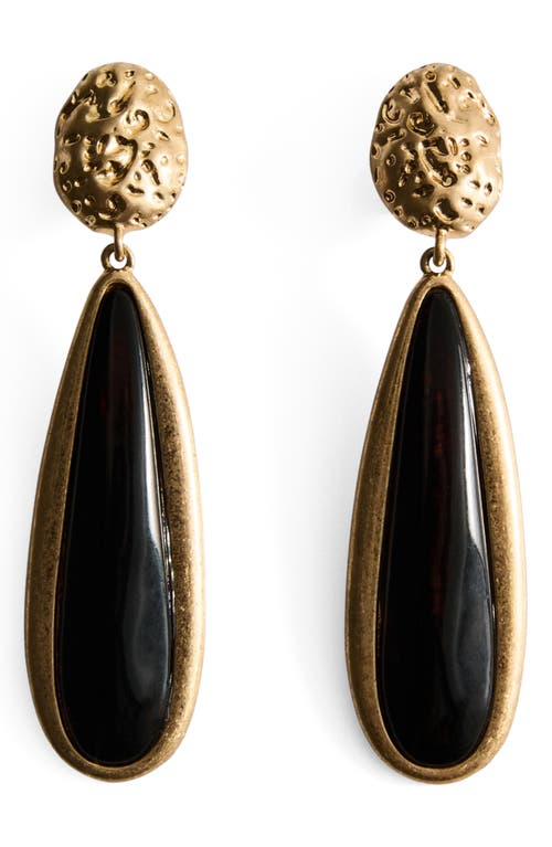 Mango Resin Pendant Drop Earrings In Gold