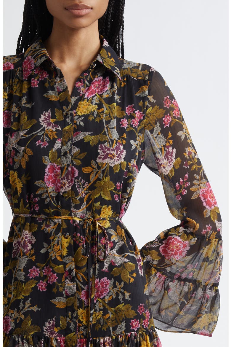 Lyra Hannah Floral Long Sleeve Minidress, Alternate, color, BLACK MULTI