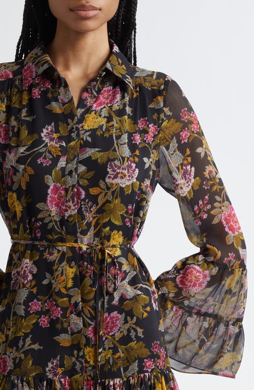 Cinq À Sept Lyra Hannah Floral Long Sleeve Minidress In Multi