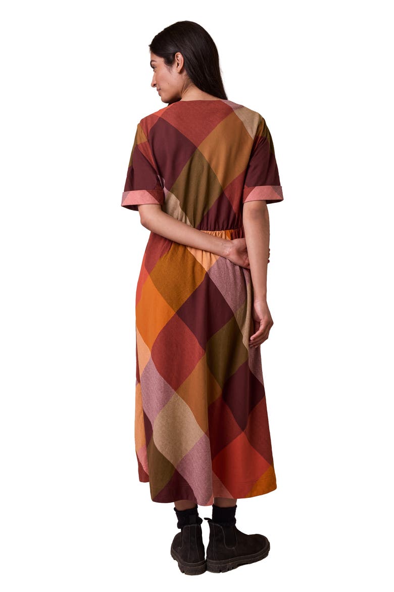 Bias Cut Midi Dress, Alternate, color, Multi Check