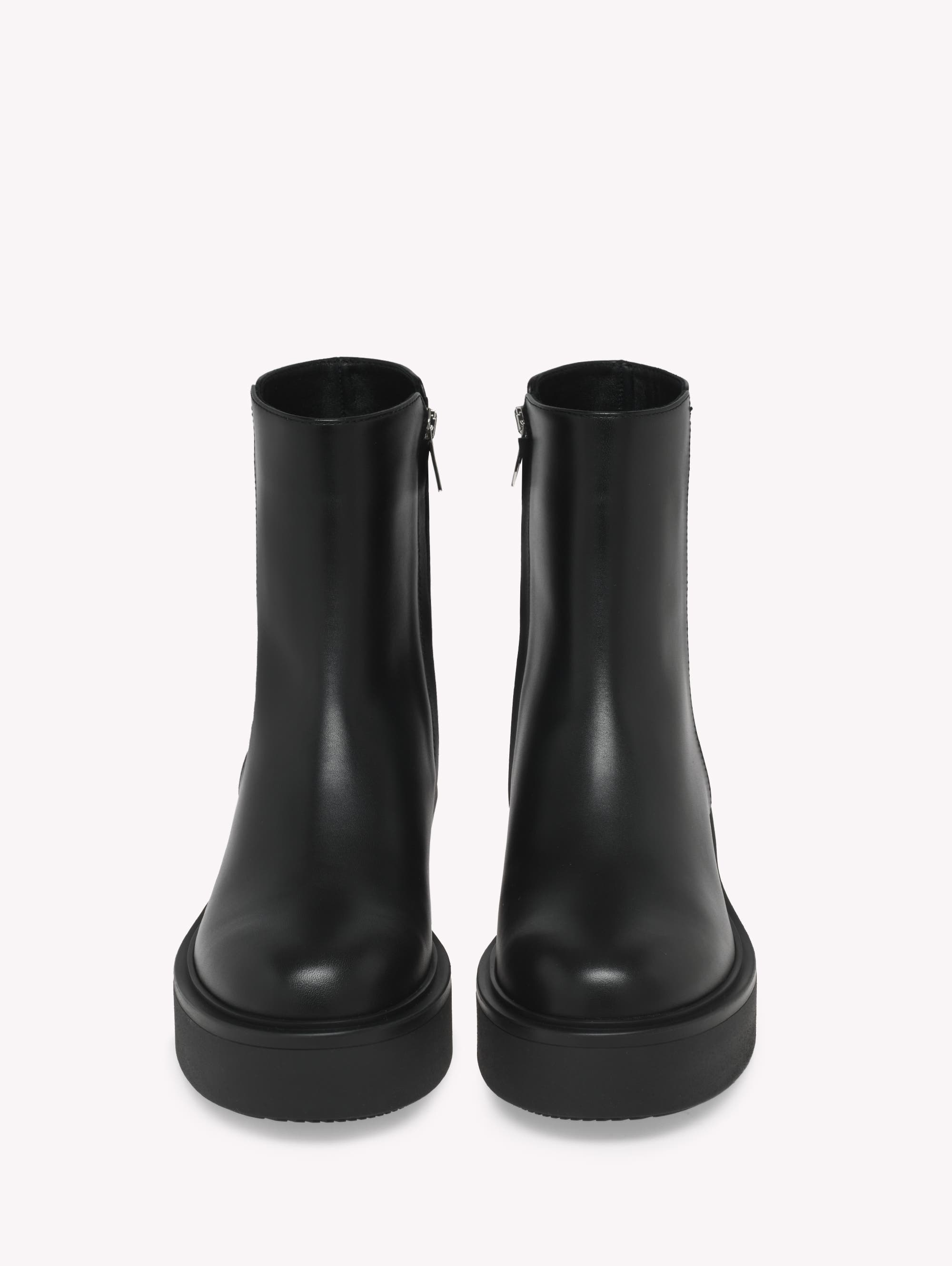 Gianvito Rossi Hiro Bootie Biker, Alternate, color, Black Calf Leather