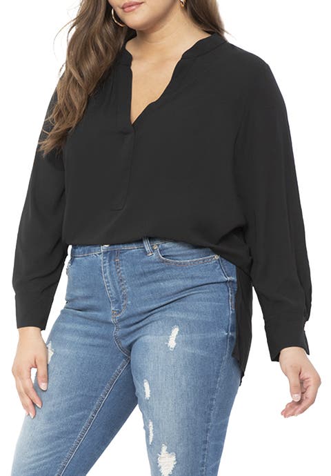 Mandarin Collar Tunic (Plus)