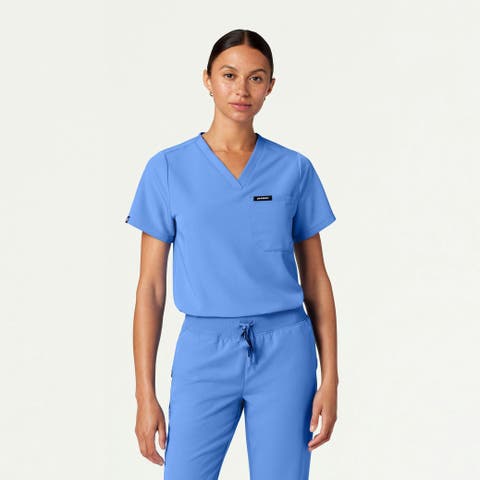 Rhena Women's 1-Pocket Classic V-Neck Scrub Top