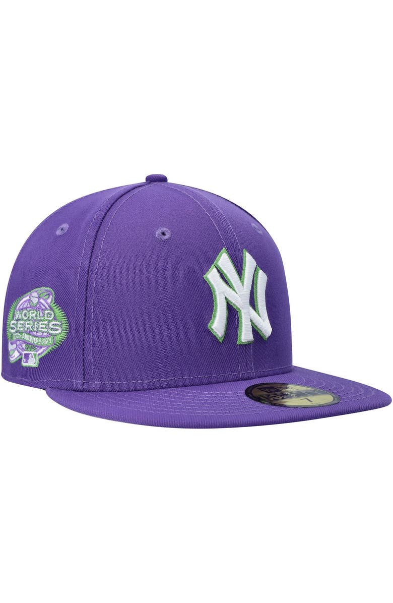 New Era Men's New Era Purple New York Yankees Lime Side Patch 59FIFTY Fitted Hat, Main, color, Purple