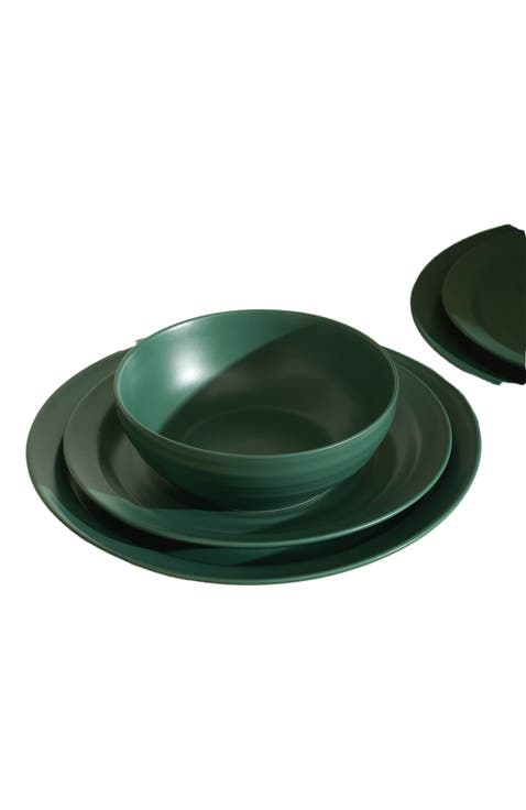 Orbit Stoneware 12-Piece Dinnerware Set with Cereal Bowls