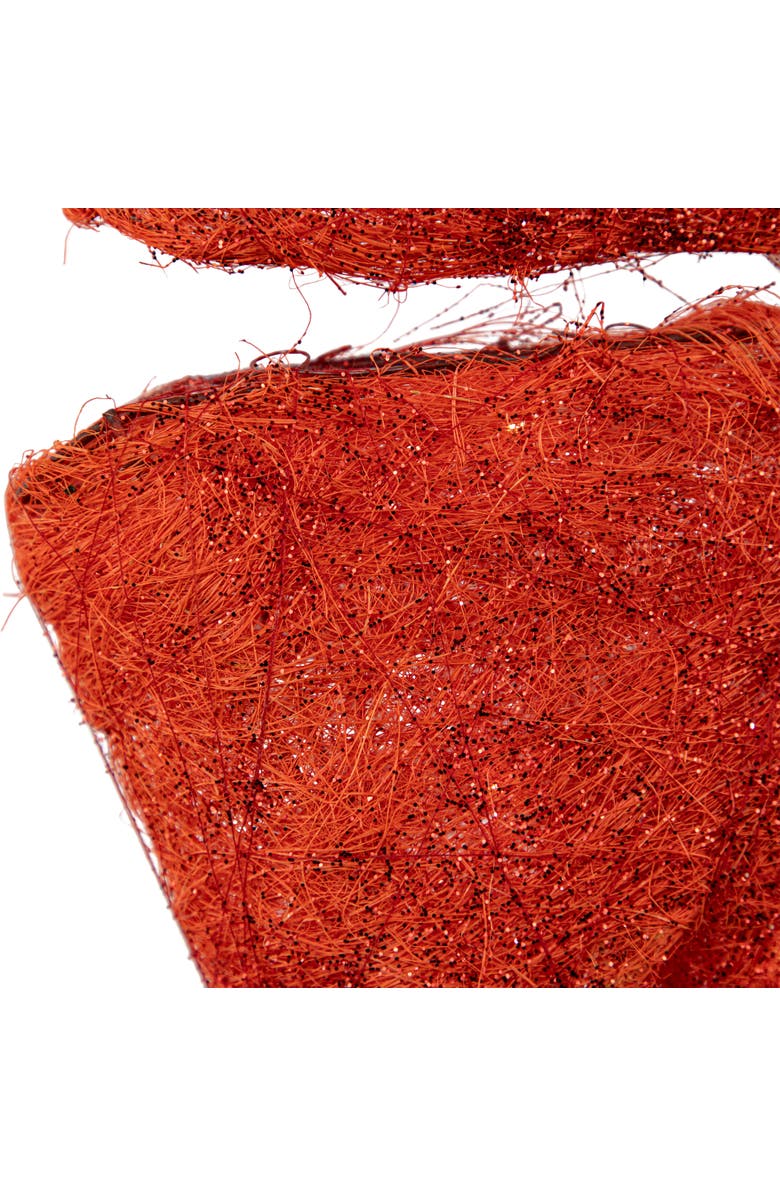 Northlight Lighted Sparkling Sisal Outdoor Christmas Double Bow - 23" - Red - Clear Lights, Alternate, color, 