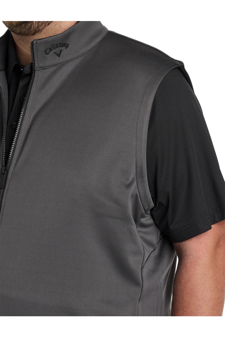 Big & Tall Zip-Front Fleece Vest, Alternate, color, ASPHALT