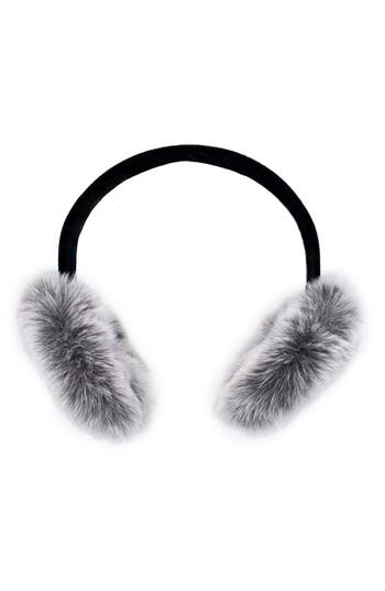 Surell Faux Fur & Velvet Earmuffs In Gray Frost