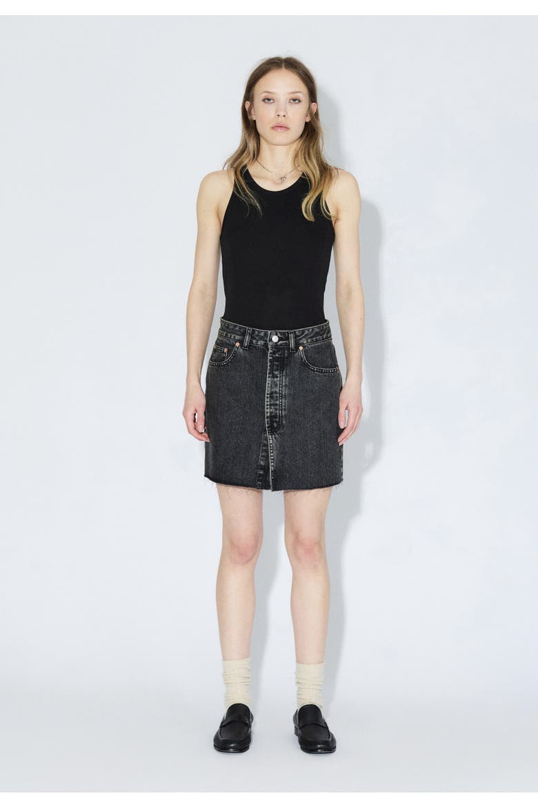 Ara Denim Skirt, Alternate, color, Aged Black