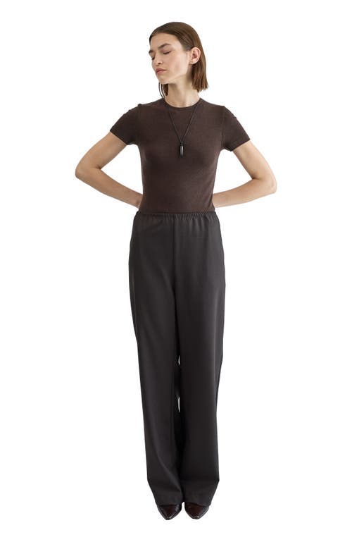 Almina Concept Short Sleeve Knit Top in Dark Brown at Nordstrom, Size X-Small