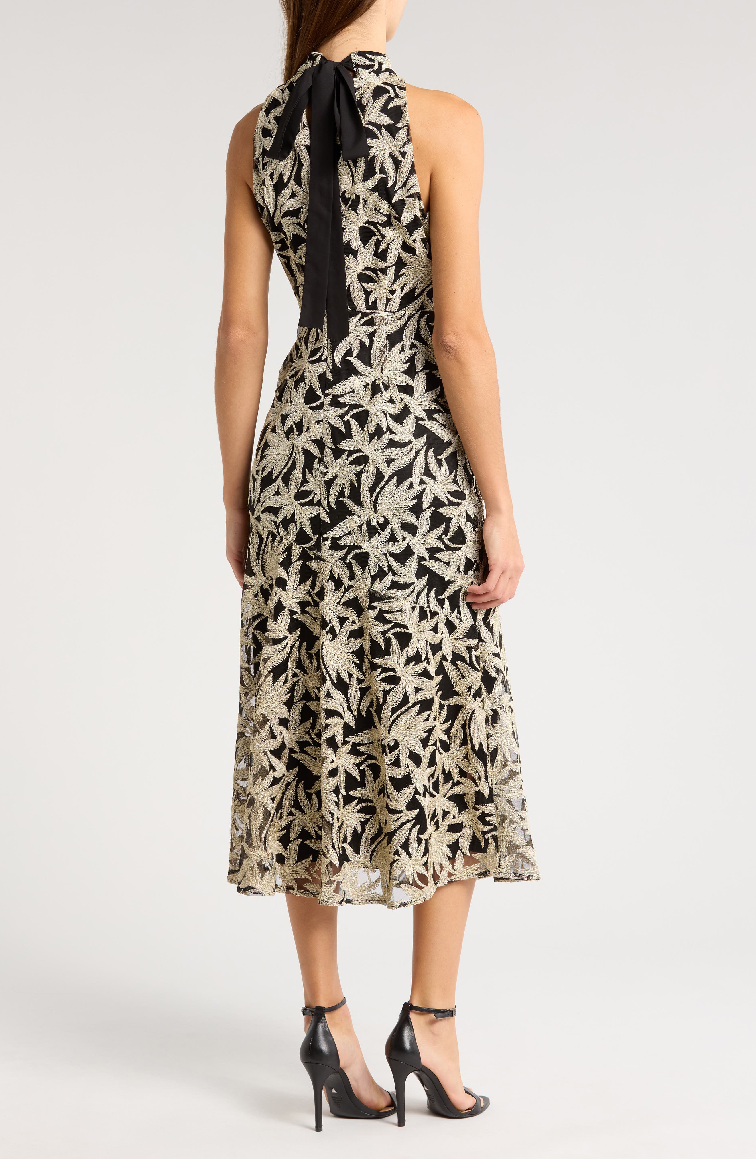 Platinum Leafy Embroidered Maxi Dress - image 2