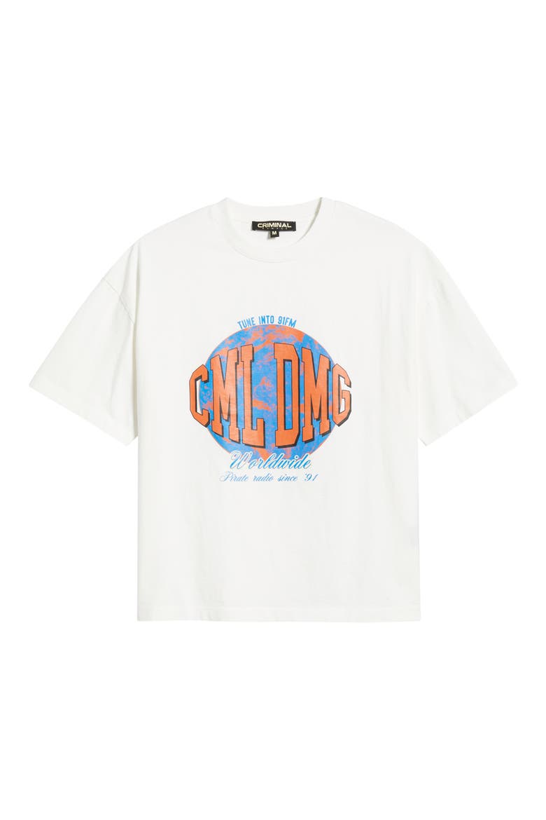 Worldwide Radio Graphic T-Shirt, Alternate, color, OFF WHITE