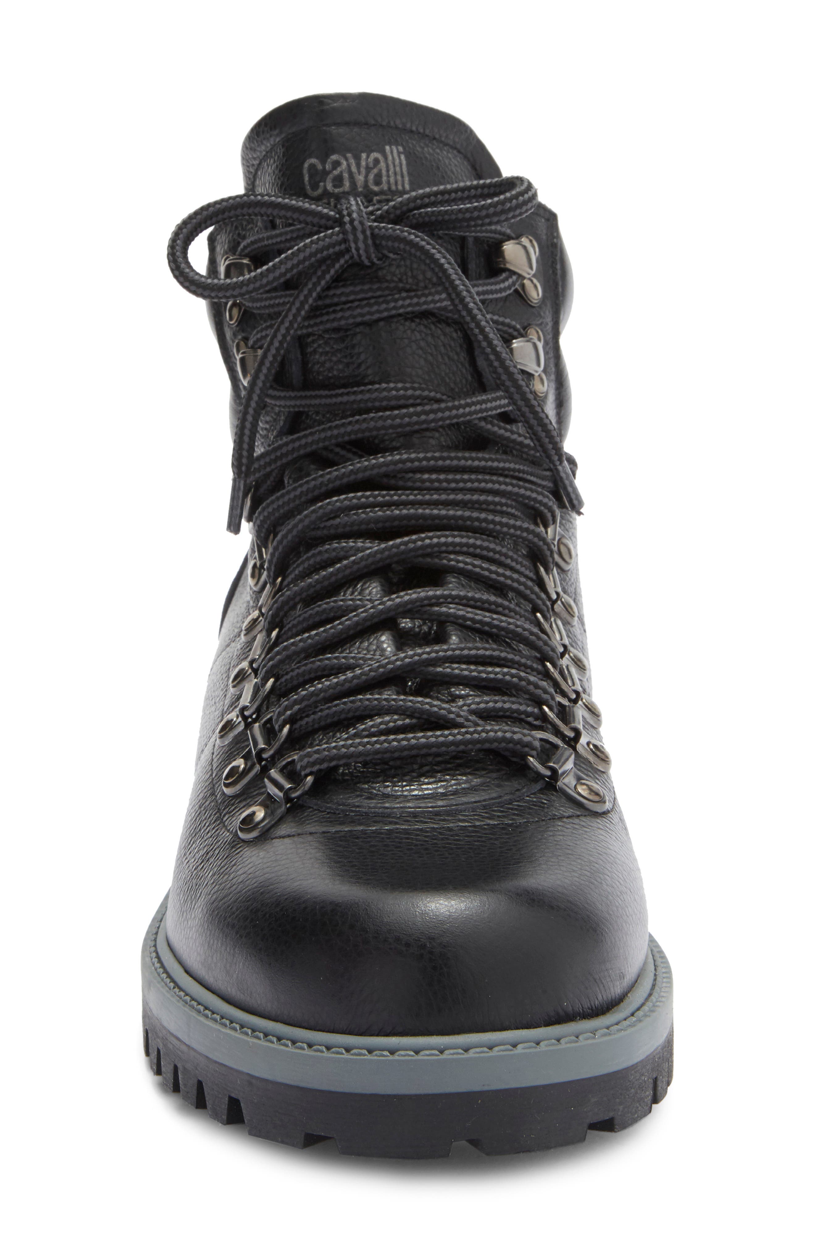 Roberto Cavalli Braises Hiking Boot, Alternate, color, Leather Black