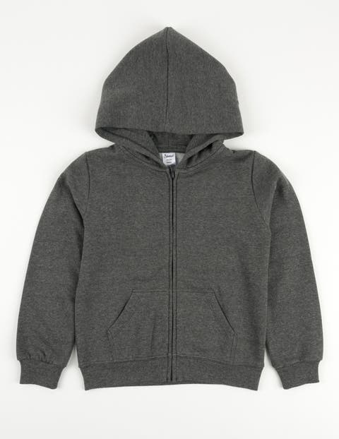 Kids Zip-Up Sweatshirt Hoodie, Cotton Blend, Solid Colors