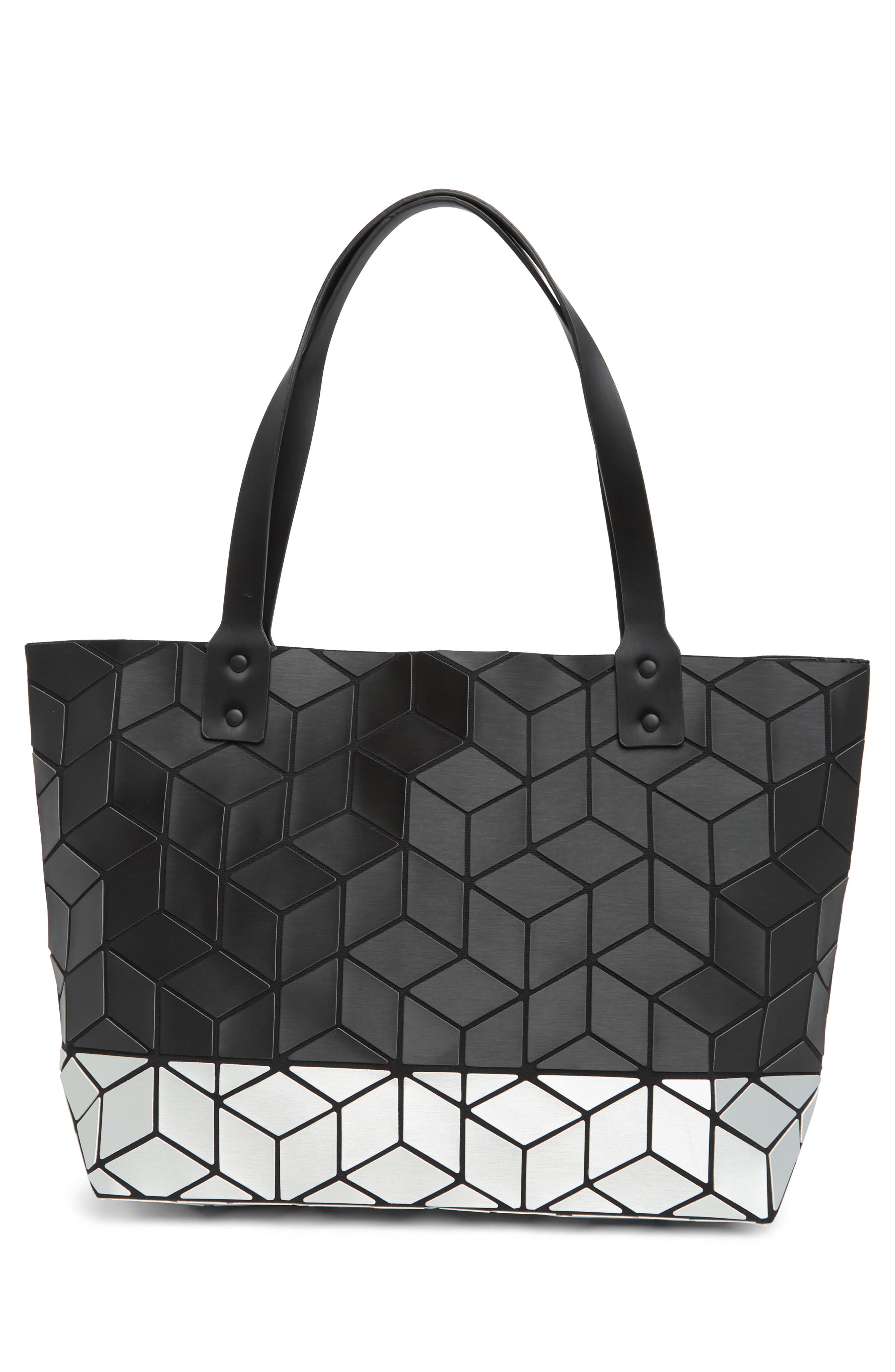 PATRIZIA LUCA Two Tone Geo Tote Bag, Alternate, color, M.black/ Silver