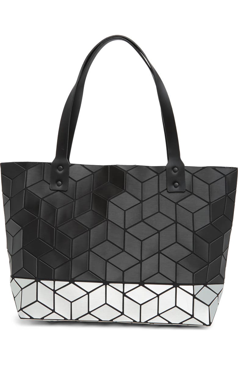 PATRIZIA LUCA Two Tone Geo Tote Bag, Alternate, color, M.black/ Silver