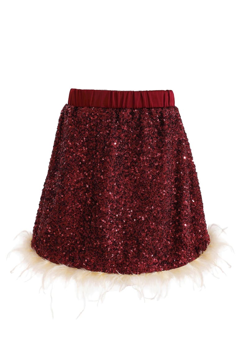 Sequin Feather-Trim Set, Alternate, color, Red