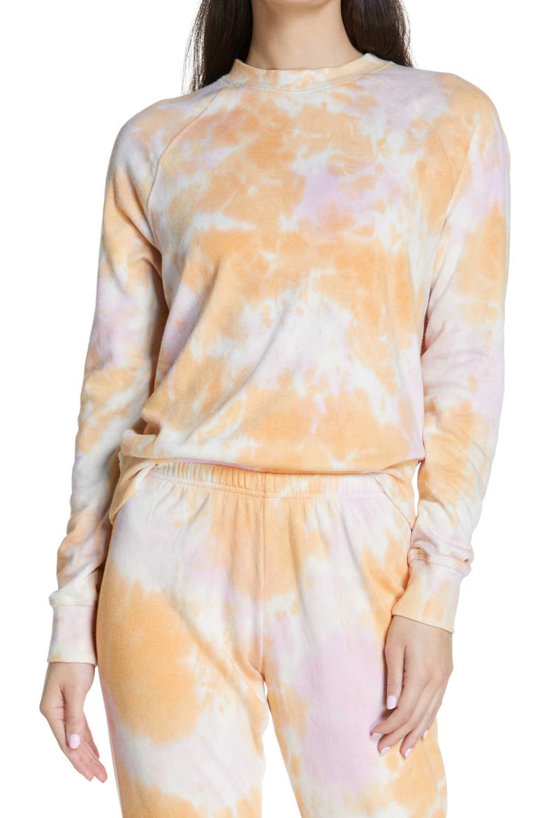 Old School Kaleidoscope Sweatshirt, Main, color, PINK SHERBERT TIE DYE