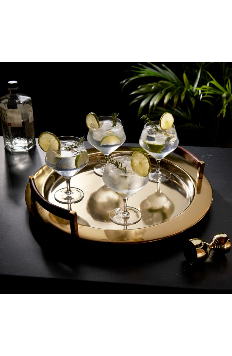 Viski Raye Crystal Gin & Tonic Glasses Set of 4, Alternate, color, Clear