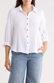 Trove New York Sunset Cotton Gauze Button-Up Shirt